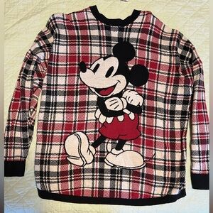 Disney Red and Black Mickey Mouse Sweater Size: M